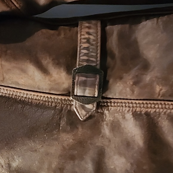 Double RL womens distressed brown leather jacket - Picture 6 of 9